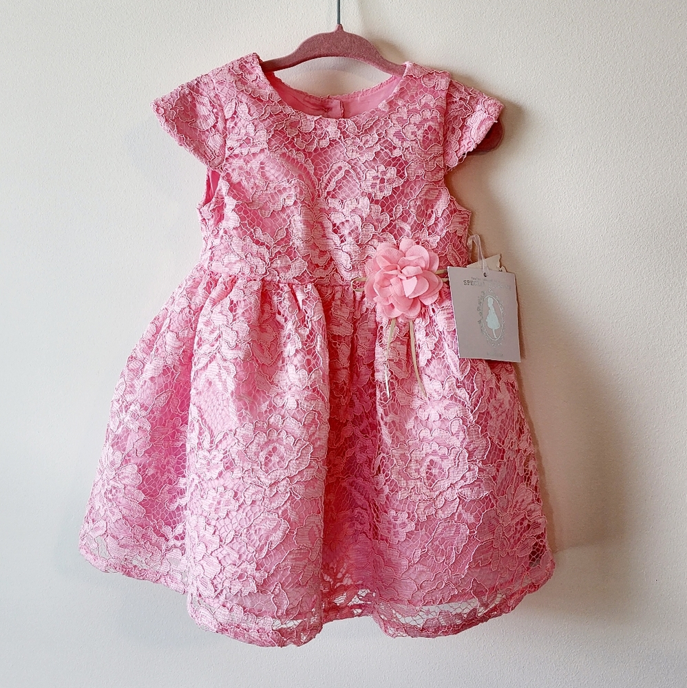 BNWT Marmellata lace pink dress 18M